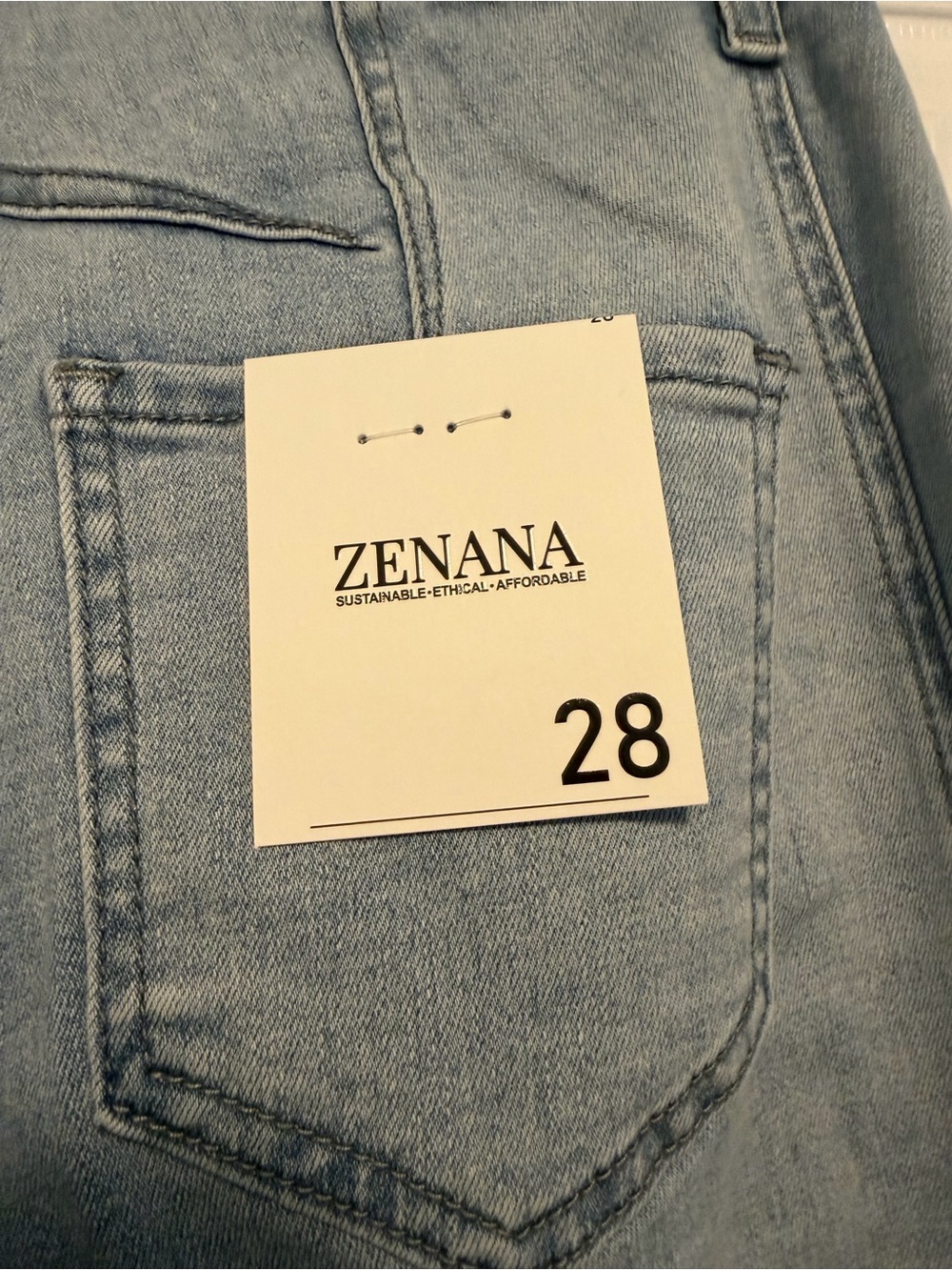 Zenana Outfitters Light Blue Barrel Jeans with Stretch - Picture 6 of 10